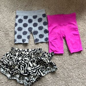 Stylish Women's Athletic Shorts Set - Pink, Gray, Black